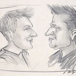 Karikatur Zwei Personen