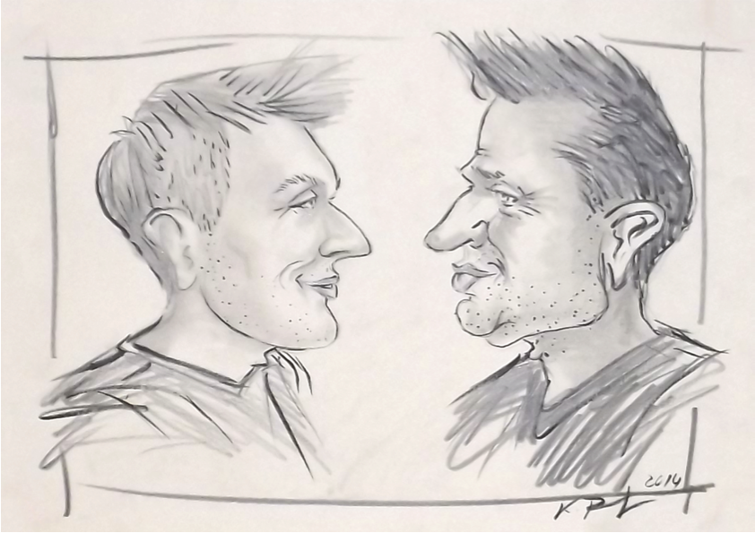 Karikatur Zwei Personen
